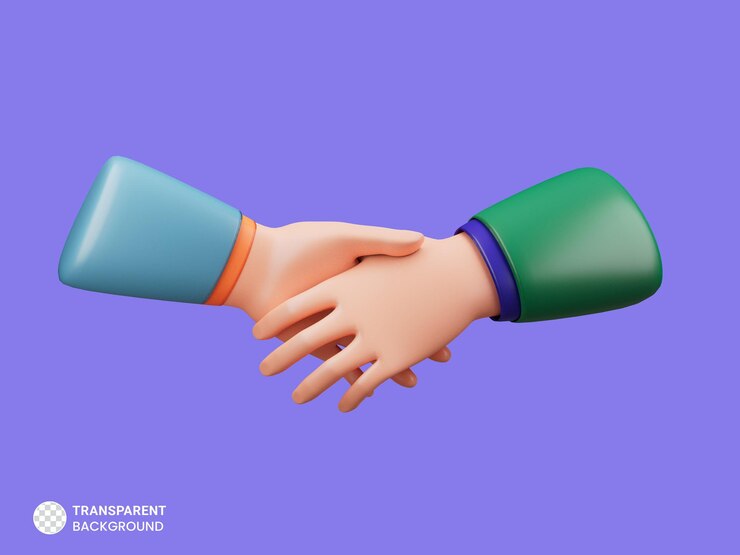 PSD Gratis ikon gestur jabat tangan ilustrasi render 3d terisolasi
