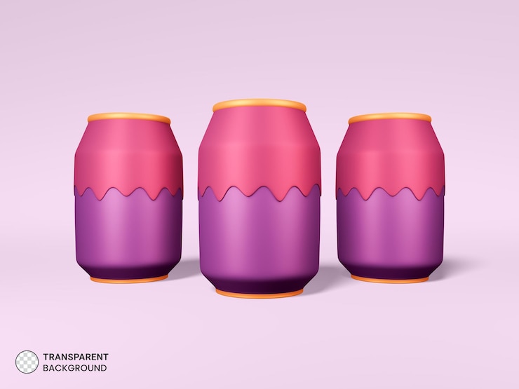 PSD Gratis ikon kaleng soda terisolasi render 3d ilustrasi