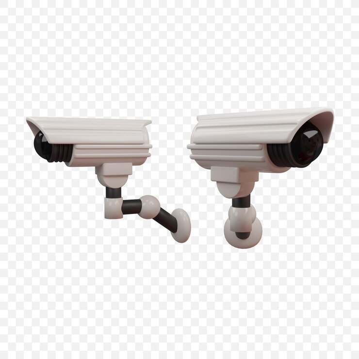 PSD Gratis ikon kamera cctv pengawas keamanan rumah, ilustrasi render 3d terisolasi