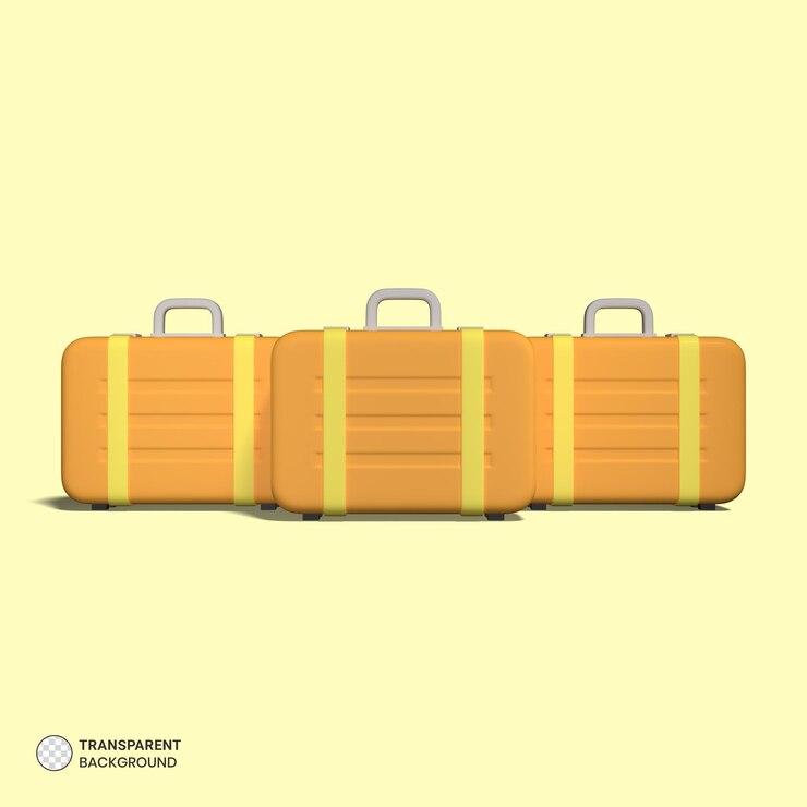 PSD Gratis ikon koper perjalanan terisolasi ilustrasi render 3d