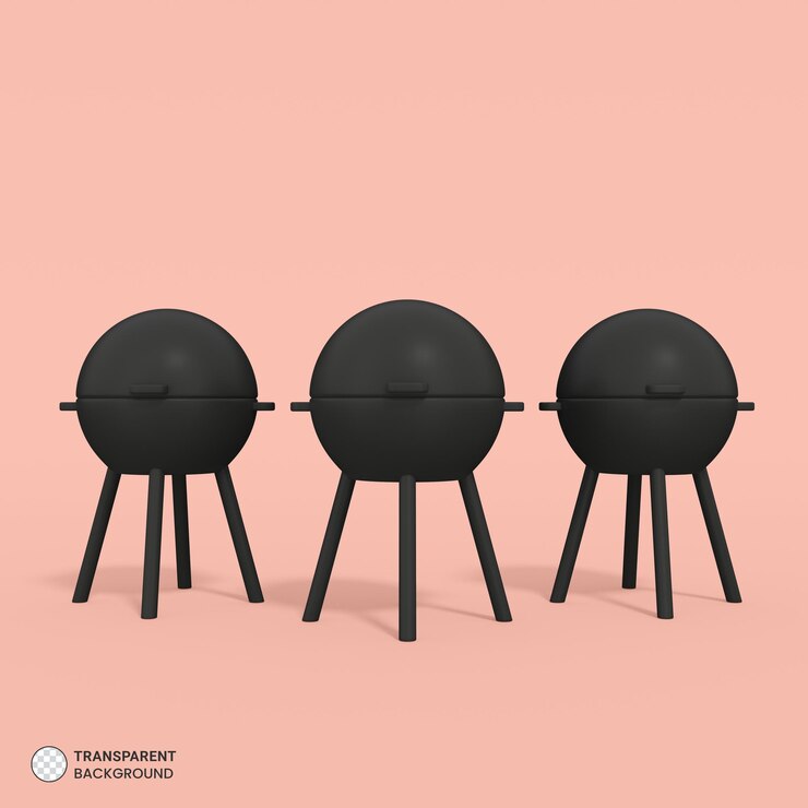 PSD Gratis ikon mesin pemanggang arang bbq terisolasi ilustrasi render 3d