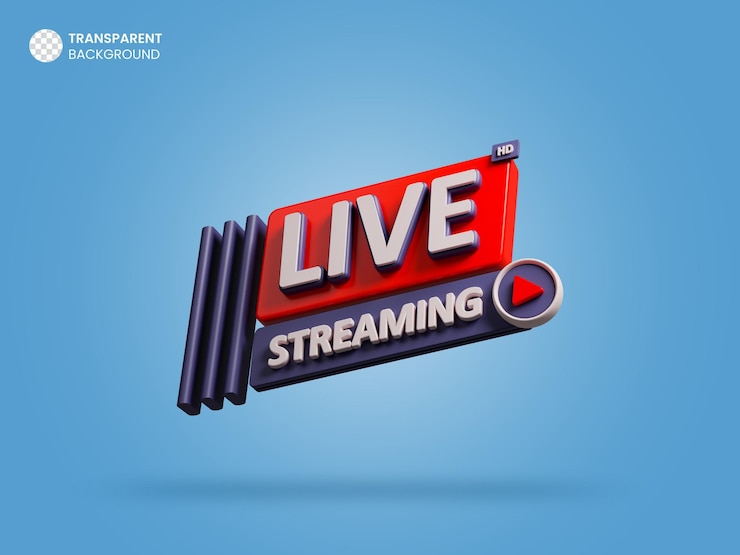 PSD Gratis ikon render 3d live streaming