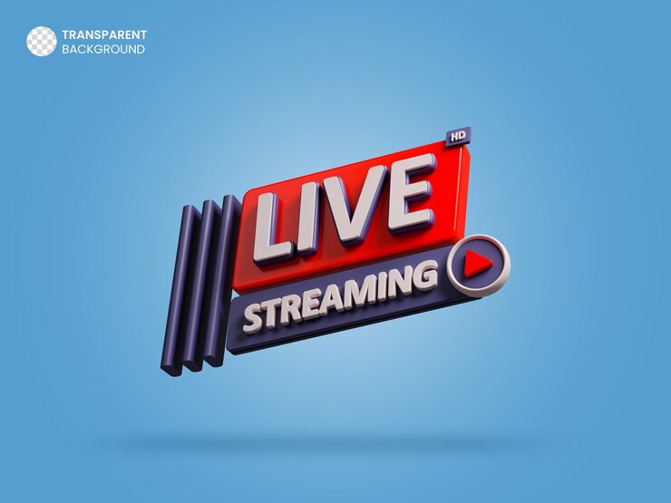 PSD Gratis ikon render 3d live streaming