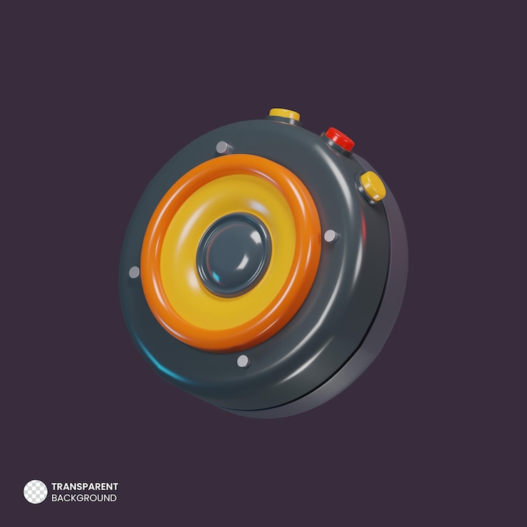 PSD Gratis ikon speaker suara render 3d terisolasi