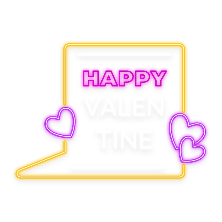 PSD gratuito il cartello al neon del giorno di san valentino è isolato