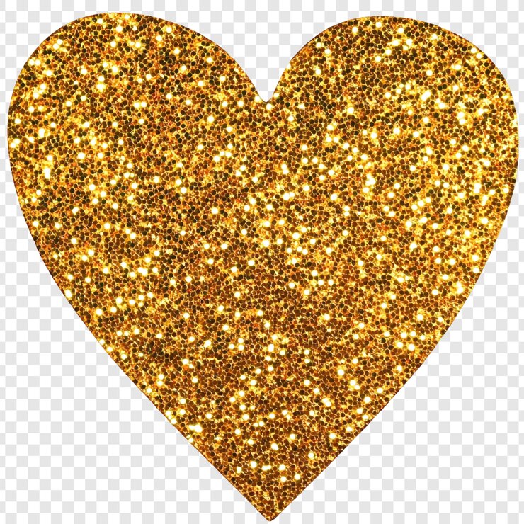 PSD gratuito il cuore d'oro scintillante, simbolo di amore e lusso