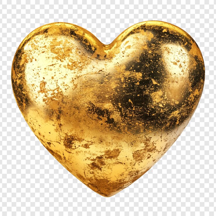 PSD gratuito il cuore d'oro, simbolo di amore e affetto