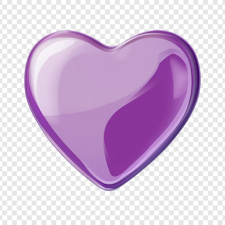 PSD gratuito il cuore di vetro viola, simbolo di amore e affetto