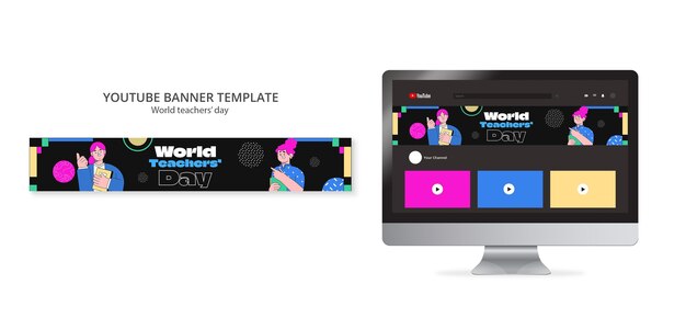 Il modello di banner di YouTube per la Giornata Mondiale degli Insegnanti
