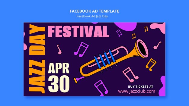 Il modello di Facebook per la celebrazione del giorno del jazz.