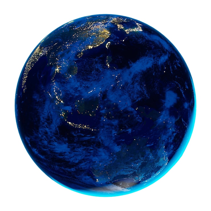 PSD gratuito il pianeta palla terra è isolato.