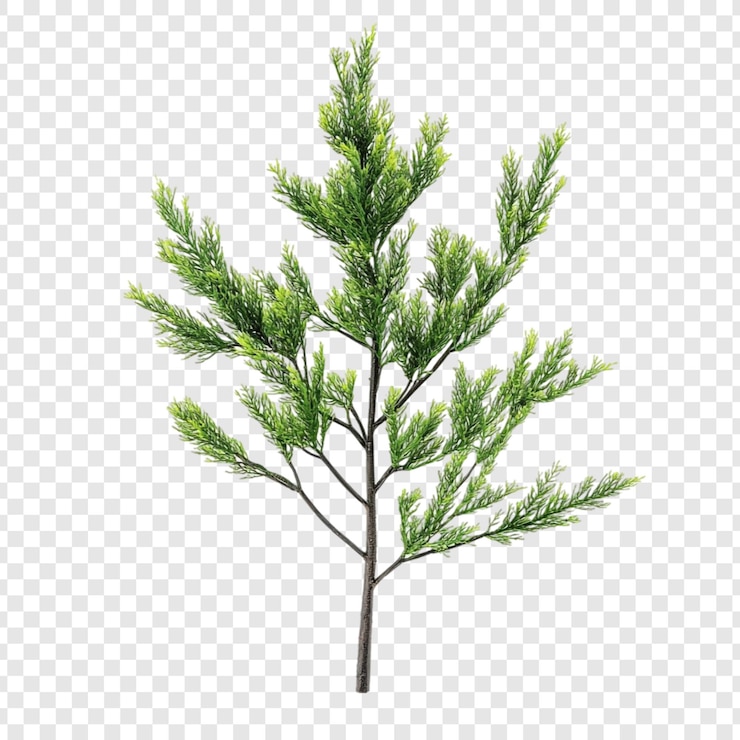 PSD gratuito il ramo verde vibrante un primo piano dettagliato di un ramo sempreverde lussureggiante