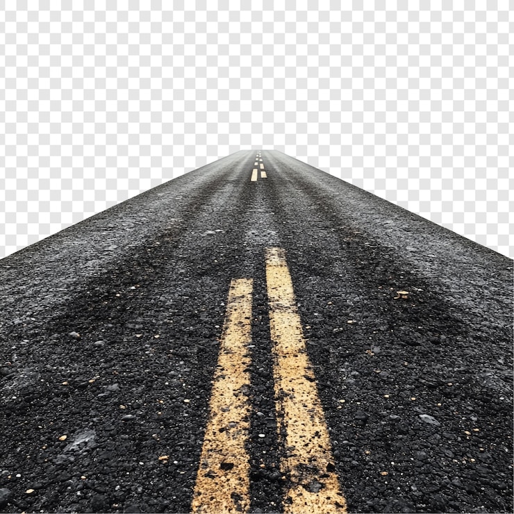 PSD gratuito il viaggio senza fine sulla strada di asfalto