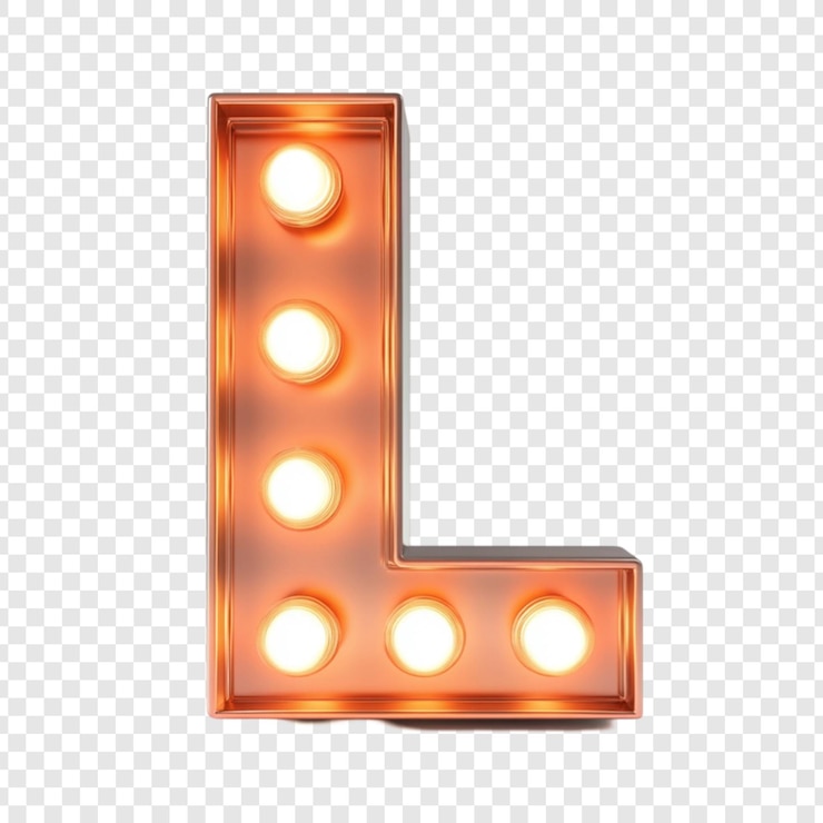 PSD Gratis illuminated letter l marquee light sign alphabet