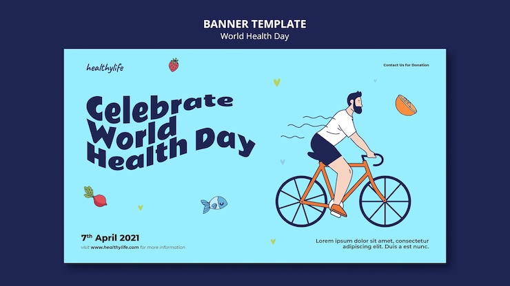 PSD Gratis illustrated world health day banner