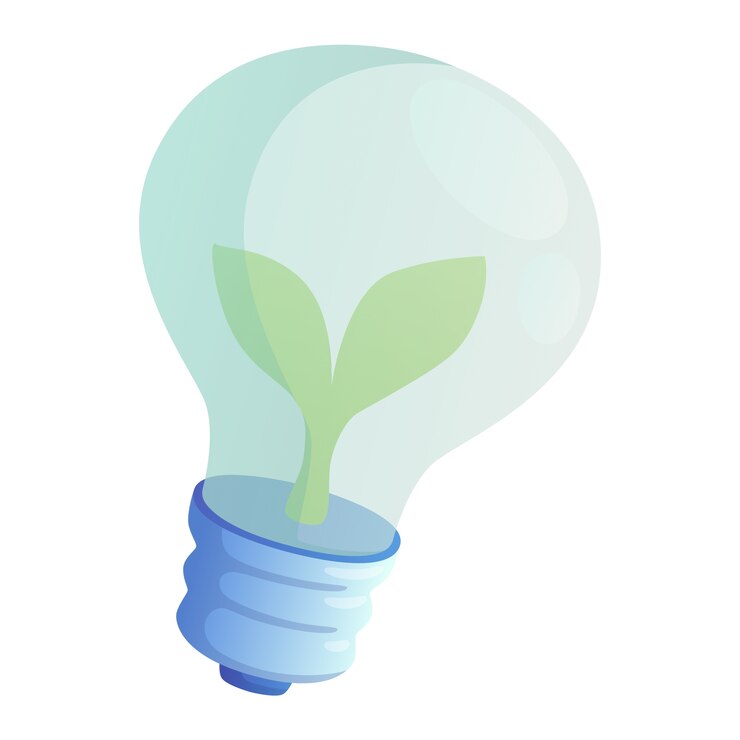 Gratis PSD illustratie van een duurzame gloeilamp met vlak ontwerp