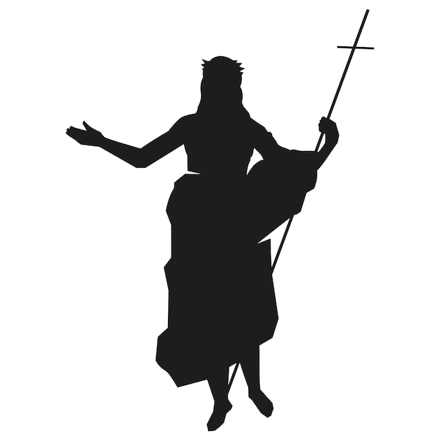 Illustratie van het silhouet van jezus christus