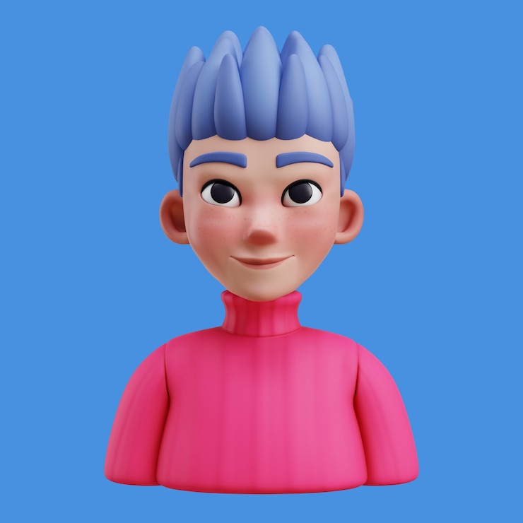 PSD gratuito illustrazione 3d con avatar online