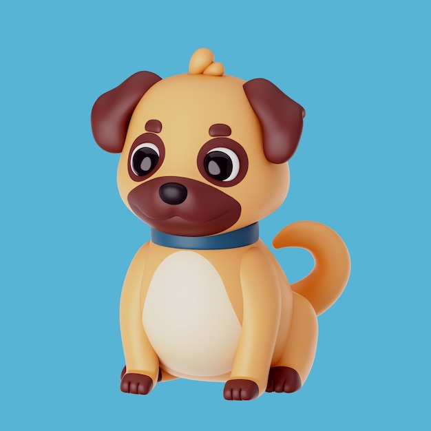 Illustrazione 3D con icona essenziale per animali domestici