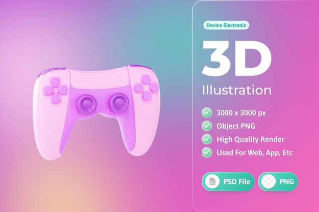 Illustrazione 3d del dispositivo elettronico del controller