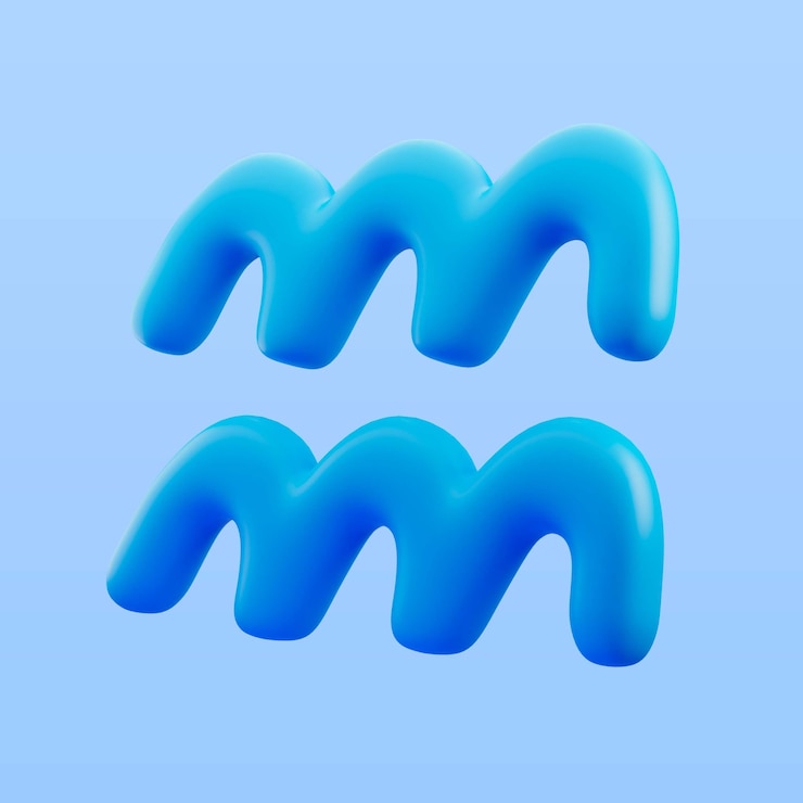 PSD gratuito illustrazione 3d del segno zodiacale dell'acquario