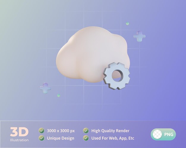 Illustrazione 3d del sistema cloud