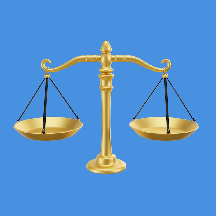 PSD gratuito illustrazione 3d dell'articolo di diritto e giustizia