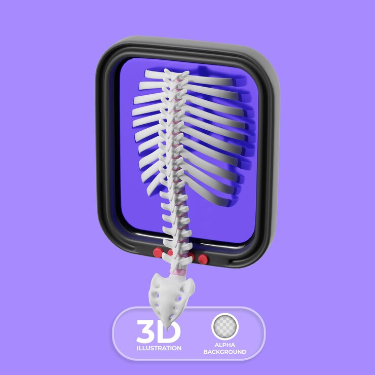 PSD gratuito illustrazione 3d dell'esame retro-xray