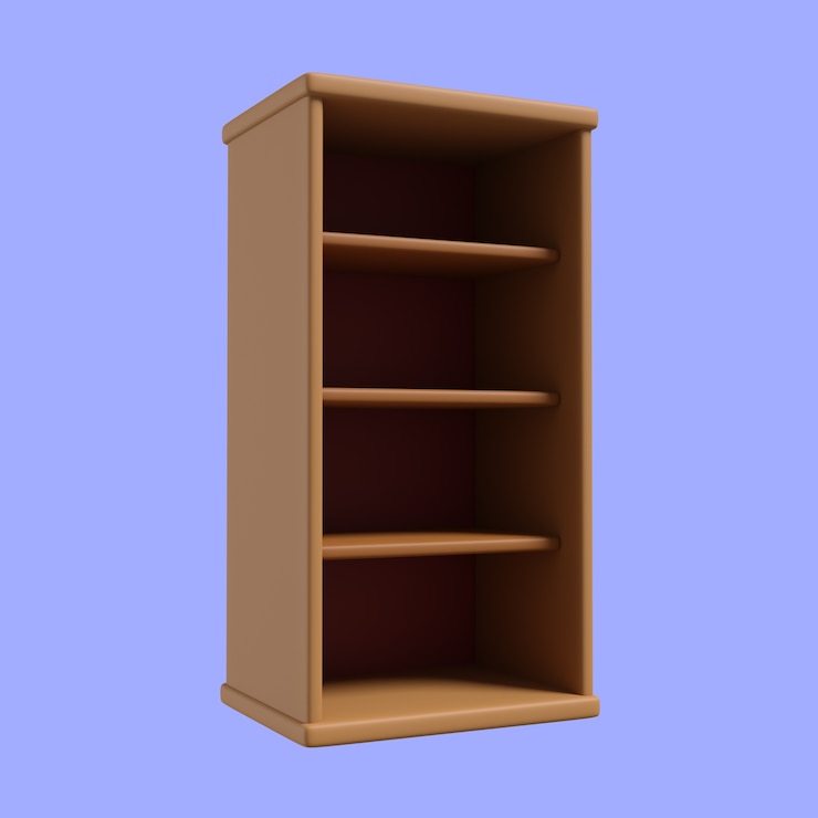 PSD gratuito illustrazione 3d dello scaffale