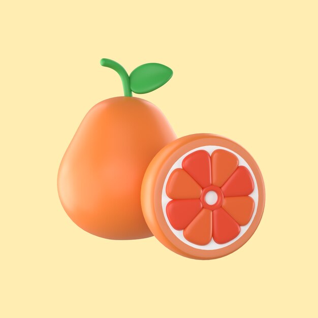 illustrazione 3d per la celebrazione del festival di metà autunno con pomelo