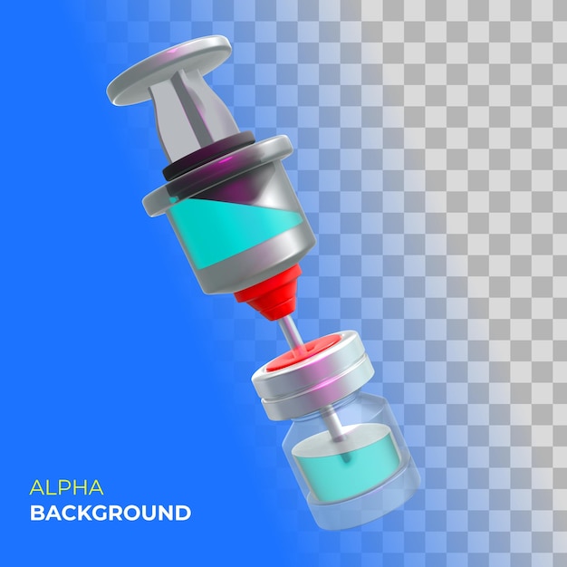 illustrazione 3D. Vaccinazione informativa contro il coronavirus