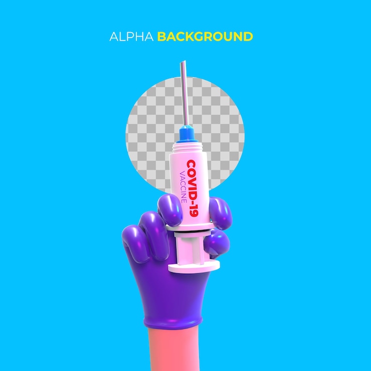 PSD gratuito illustrazione 3d3d illustrazione. campagna di vaccinazione contro il coronavirus