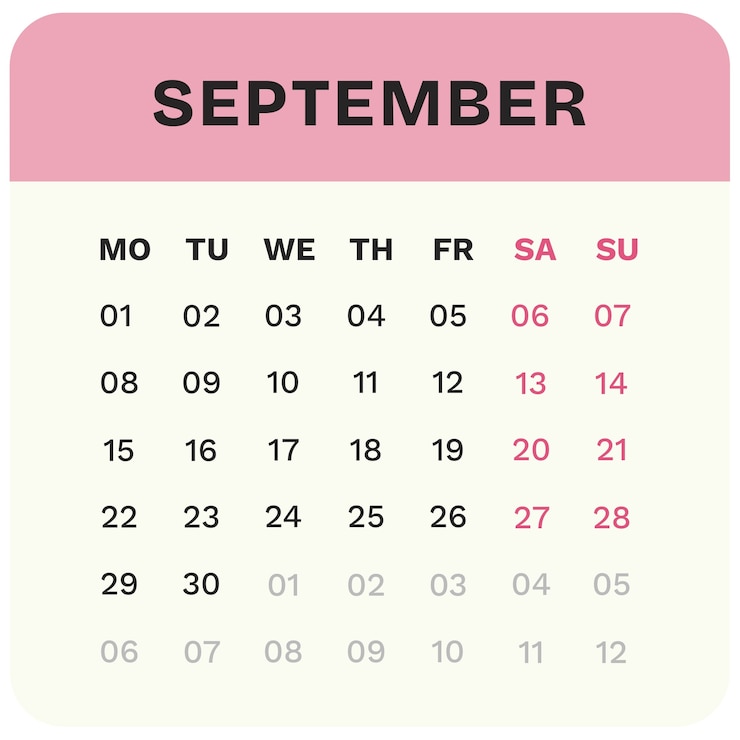 PSD gratuito illustrazione del calendario mensile per il 2025