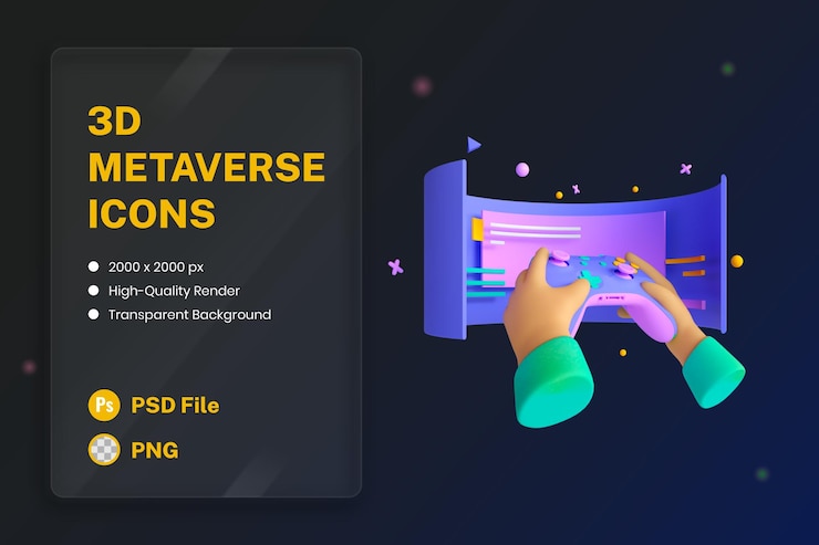 PSD gratuito illustrazione dell'icona 3d tecnologia metaverse