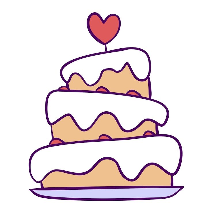 PSD gratuito illustrazione dell'icona del compleanno disegnata a mano