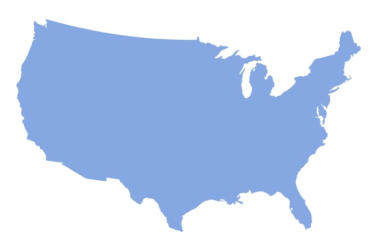 PSD gratuito illustrazione della mappa degli stati uniti d'america