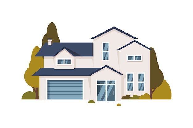 Illustrazione della progettazione di una casa piatta