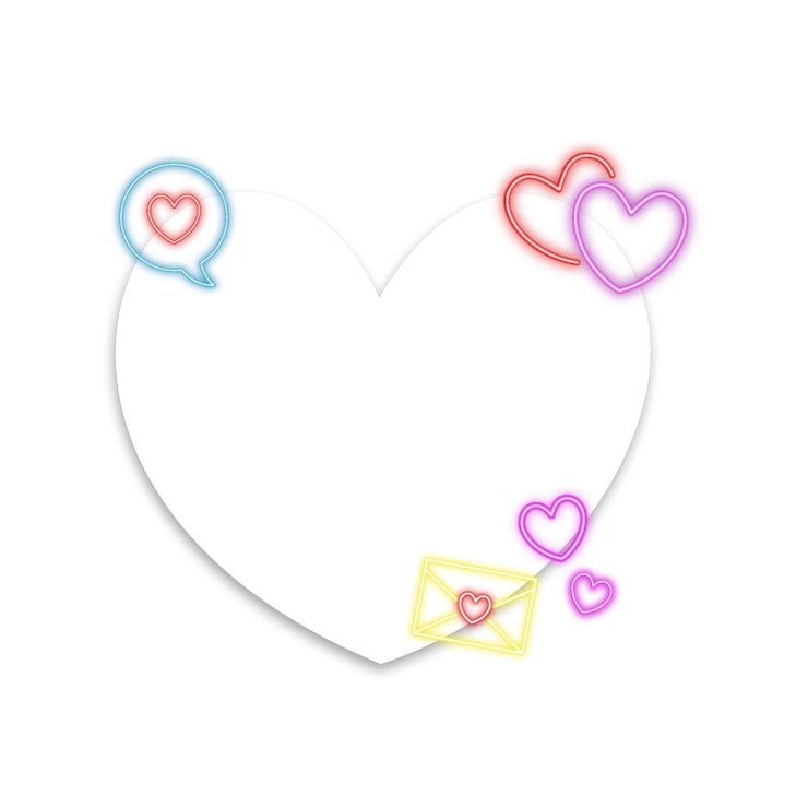 PSD gratuito illustrazione di cuore al neon