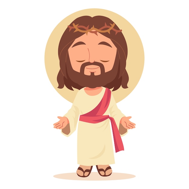 Illustrazione di Gesù Cristo in cartone animato
