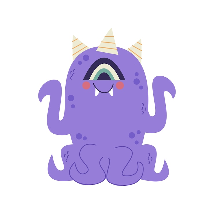PSD gratuito illustrazione di mostro carino