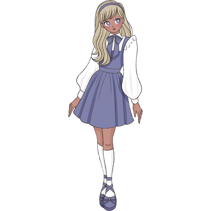 PSD gratuito illustrazione di personaggi di anime