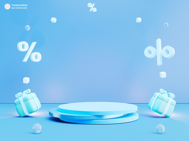 PSD gratuito illustrazione di rendering 3d del podio dell'esposizione del prodotto blu