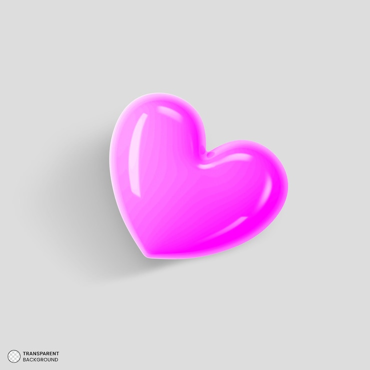 PSD gratuito illustrazione di rendering 3d dell'icona del cuore viola lucido