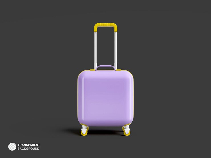 PSD gratuito illustrazione di rendering 3d dell'icona isolata della valigia dei bagagli di viaggio del lato rigido
