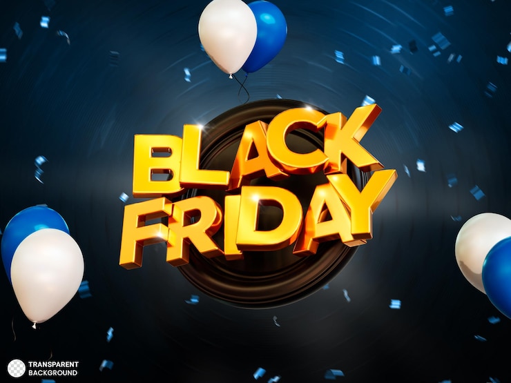 PSD gratuito illustrazione di rendering 3d dell'insegna di vendita del black friday