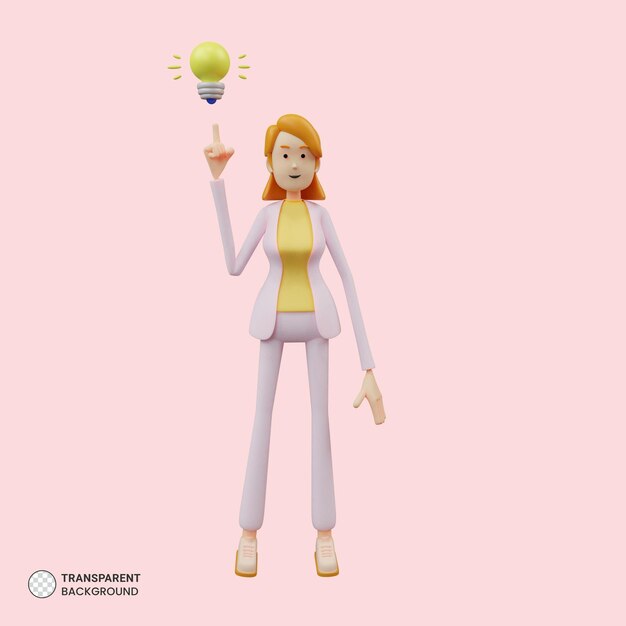Illustrazione di rendering 3d di posa del carattere delle donne di affari corporativi