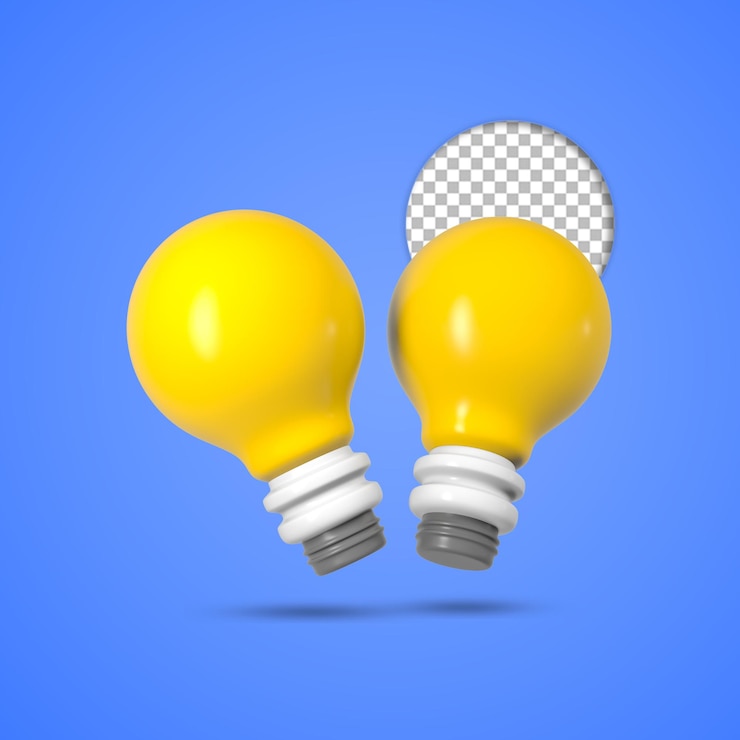 PSD gratuito illustrazione di rendering 3d di una lampadina a led isolata