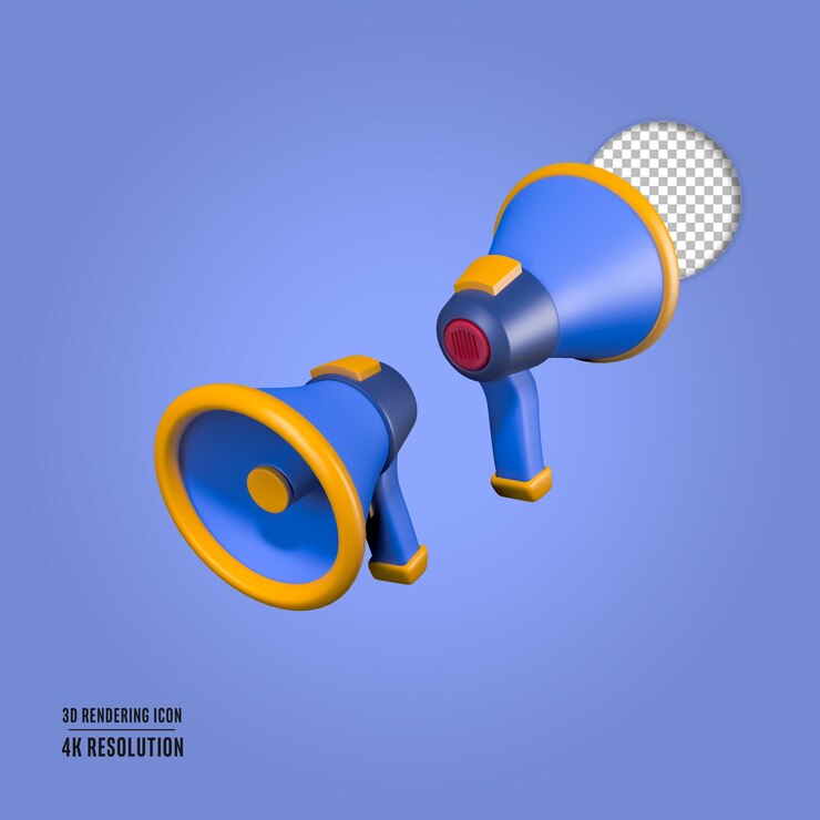 PSD gratuito illustrazione di rendering 3d icona isolata del megafono