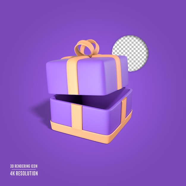 illustrazione di rendering 3d icona isolata della confezione regalo