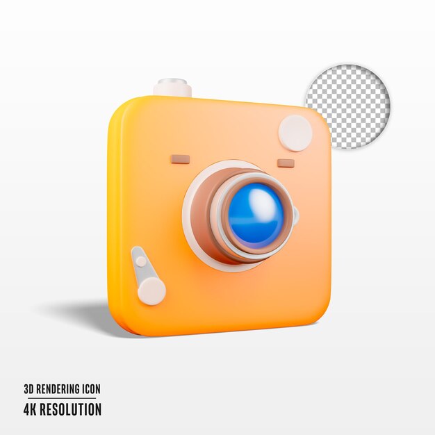 illustrazione di rendering 3d icona isolata della fotocamera